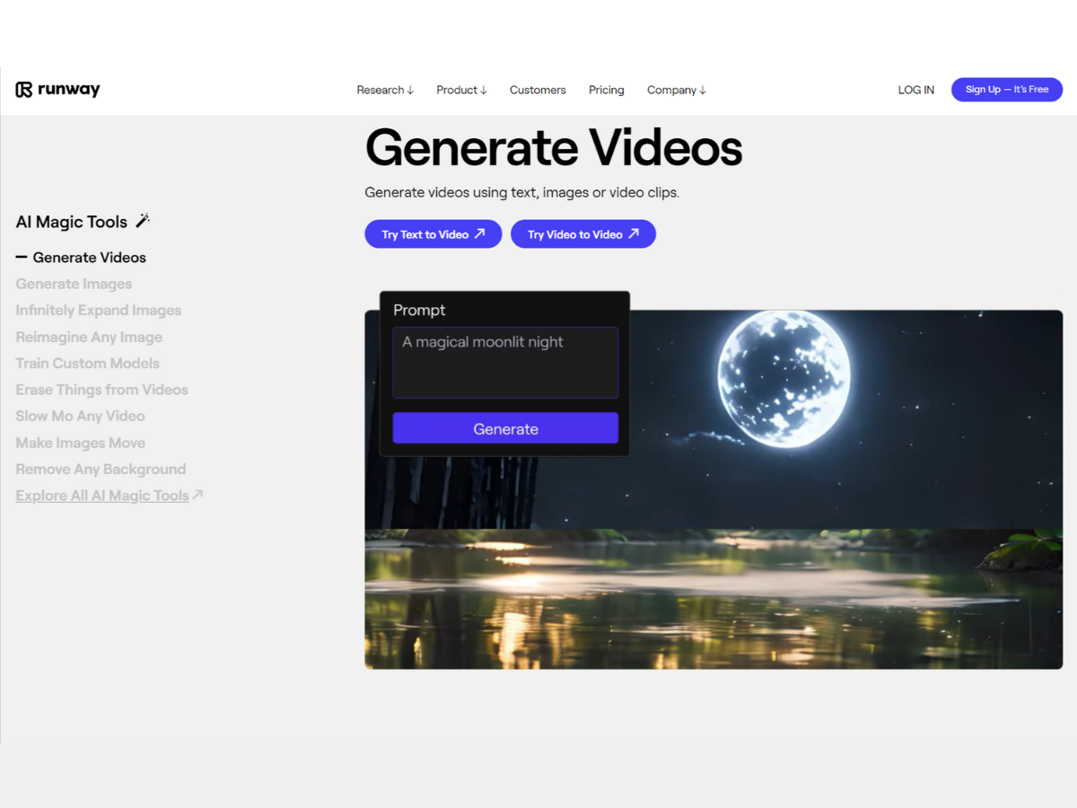 रनवे जेन-2 Runway, free AI video generator tool