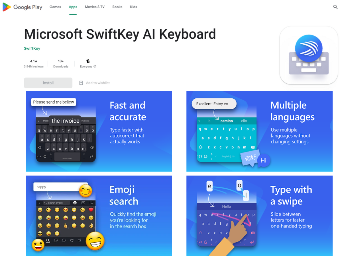 स्विफ्टकी कीबोर्ड (SwiftKey Keyboard)