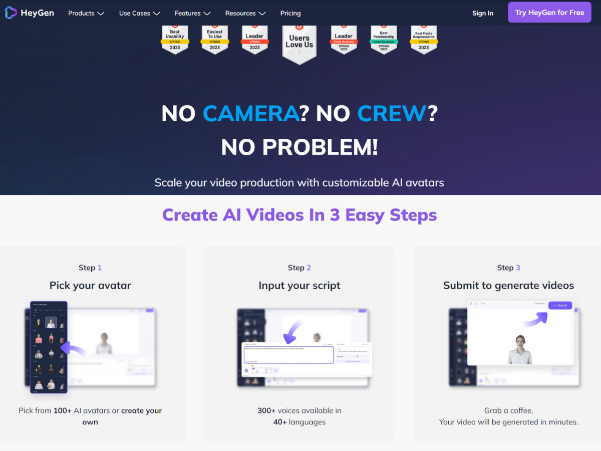 हेजेन HeyGen, free AI video Generator tool