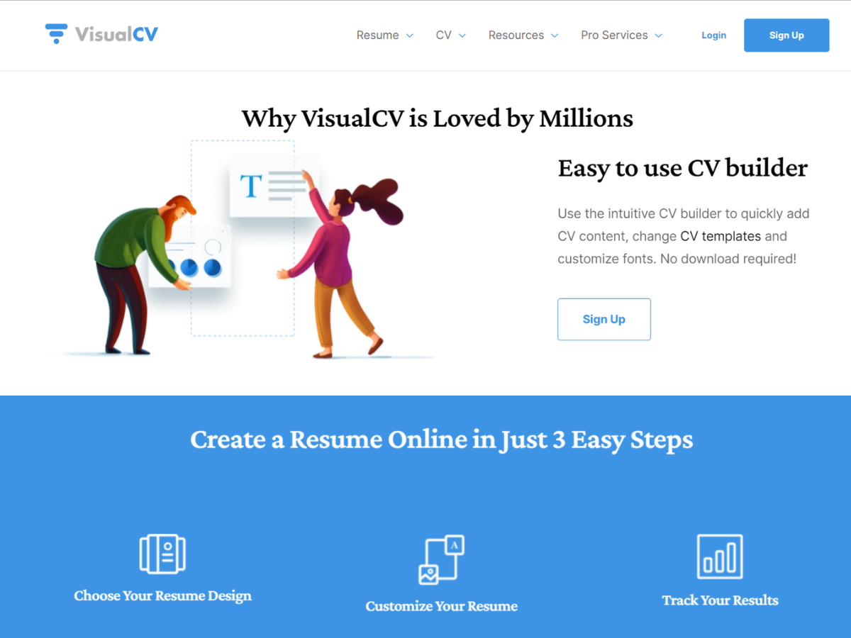 विजुअल सीवी (VisualCV Resume builder) free Resume and CV builder