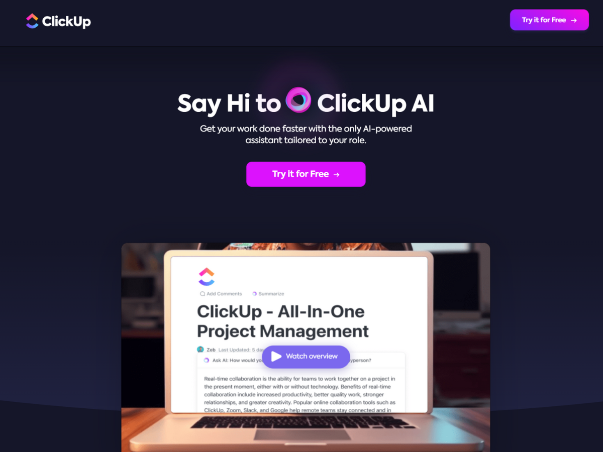 8. क्लिकअप AI (ClickUp AI)